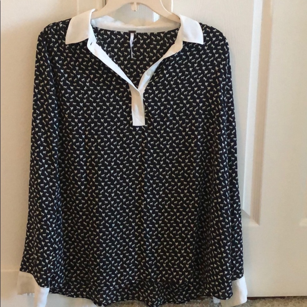 Free people equestrian collared blouse